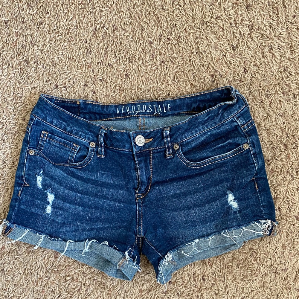Aeropostale Womens Distressed Midi Jean Shorts size 4